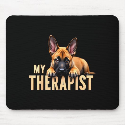 Funny Malinois Puppy My Therast Belgian Shepherd D Mousepad (Vorne)