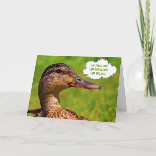 Funny Mallard Duck Affirmation Birthday Karte (Vorderseite)