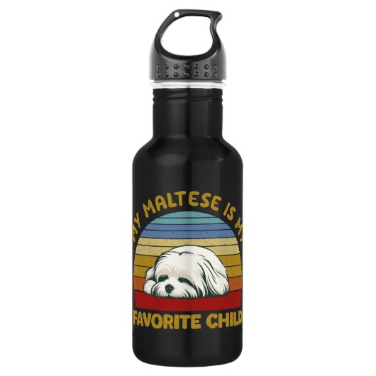 Funny Maltese Dog Edelstahlflasche (Vorderseite)