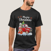 Funny Maltese Dog Snow Red Truck Weihnachten Weihn T-Shirt (Vorderseite)