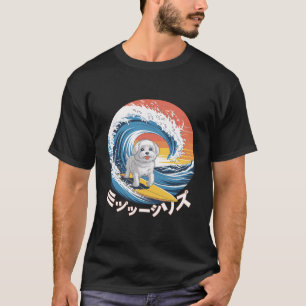 Funny Maltipoo Dog Japanisch Kanagawa Wave T-Shirt
