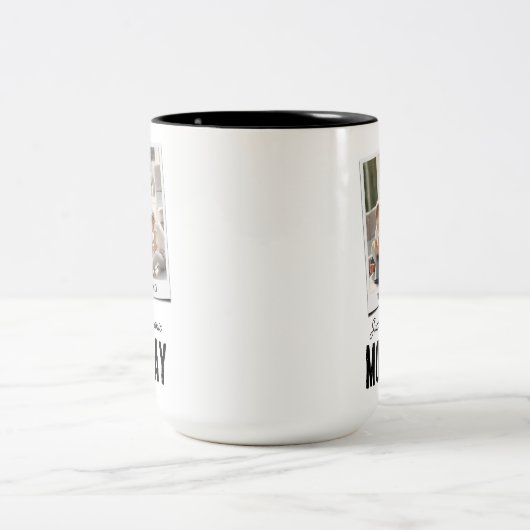 Funny Mama 2 Foto Geschenk Zweifarbige Tasse (Mittel)