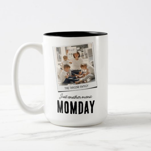 Funny Mama 2 Foto Geschenk Zweifarbige Tasse (Links)