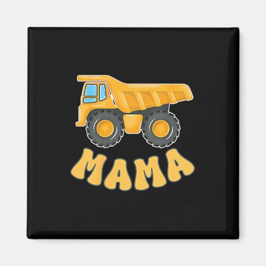 Funny Mama Baubagger Kinder passen Fa Magnet (Vorne)