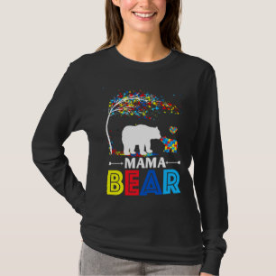 Funny Mama Bear Unterstützung Autistische Autismus T-Shirt