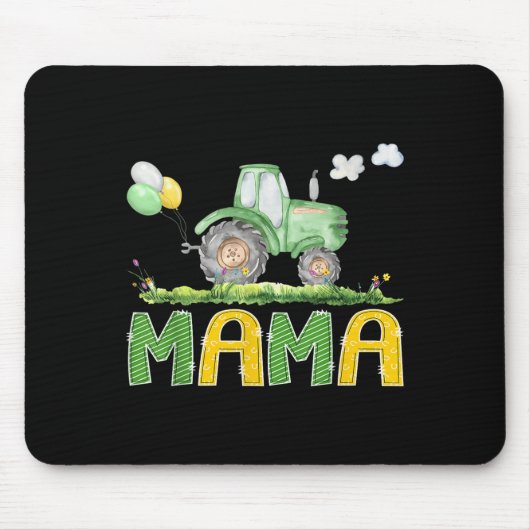 Funny Mama Birthday Boy Tractor Farm Truck Matchin Mousepad (Vorne)