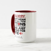 Funny Mama Birthday Personalisiert Tasse (Vorderseite Links)