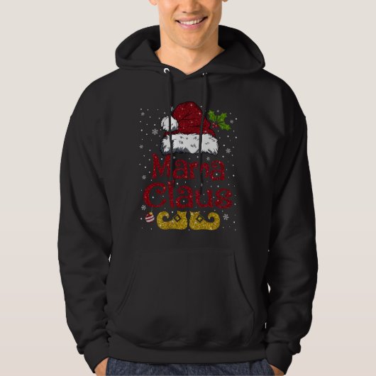 Funny Mama Claus Matching Familie Weihnachten Weih Hoodie (Vorderseite)