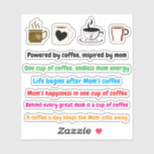 Funny Mama Coffee Quotes | Vinyl Stickers Aufkleber (Blatt)
