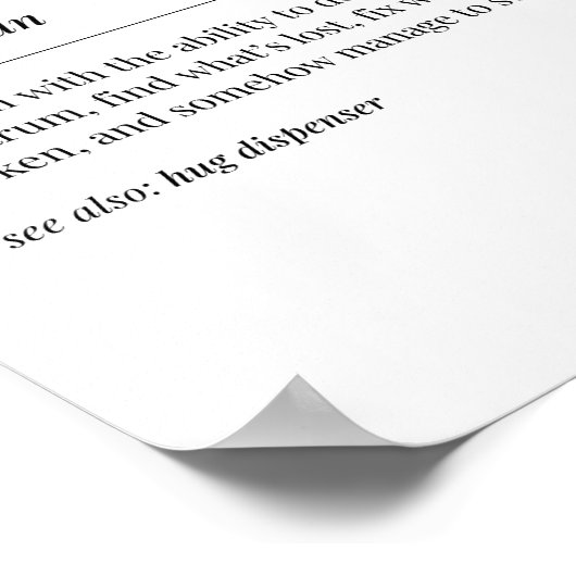 Funny Mama Definition Poster (Ecke)