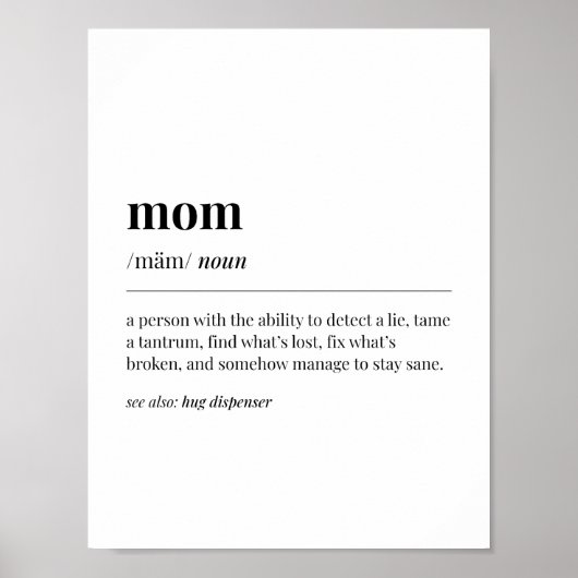 Funny Mama Definition Poster (Vorne)