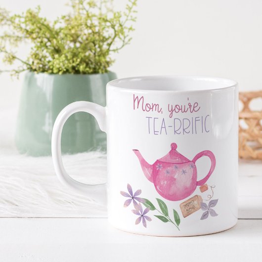Funny Mama Du bist Tee-reich an Pink Teapot Kaffeetasse