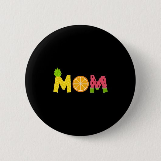 Funny Mama Fruitarian Lover Summer Mommy Frucht Sl Button (Vorderseite)