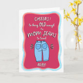 Funny Mama Jeans Happy Birthday Card Karte (Gelbe Blume)