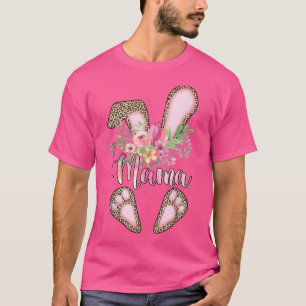 Funny Mama Leopard Rabbit Bunny Familie Happy East T-Shirt