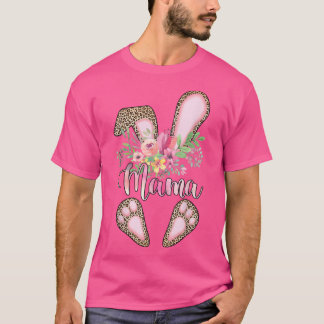 Funny Mama Leopard Rabbit Bunny Familie Happy East T-Shirt
