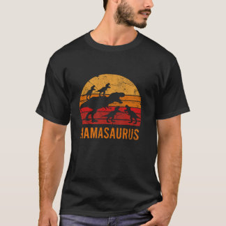 Funny Mama Mama Dinosaur 4 Vier Kinder Mamasaurus  T-Shirt