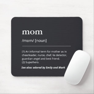 Funny Mama Mommy Custom Definition schwarz minimal Mousepad
