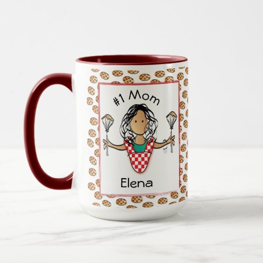 Funny Mama Mutter Ethnisch Weibliche Cartoon Kaffe Tasse (Links)