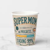 Funny Mama Paper Cup - Supermutter in Progress... Pappbecher (Rückseite)