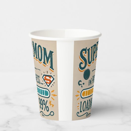 Funny Mama Paper Cup - Supermutter in Progress... Pappbecher (Links)