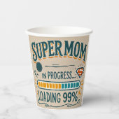Funny Mama Paper Cup - Supermutter in Progress... Pappbecher (Vorderseite)