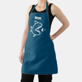Funny Mama Shark Navy Blauer Weißer Kochen Schürze (InSitu)