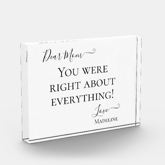 Funny Mama Sprichwort Sie waren richtig Fotoblock (Links)