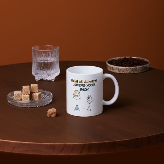 Funny Mama Support Cartoon - Ihren Rücken haben Kaffeetasse