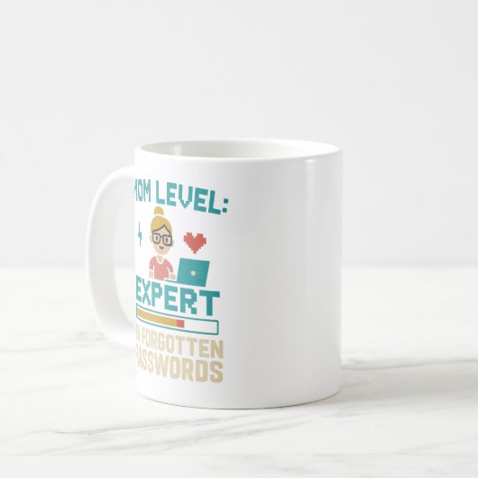 Funny Mama Tasse; Experte für vergessene Passwörte Kaffeetasse (Vorderseite Links)
