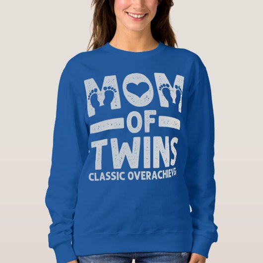 Funny Mama Twins Classic Übererfüller Cool Twin Sweatshirt (Vorderseite)