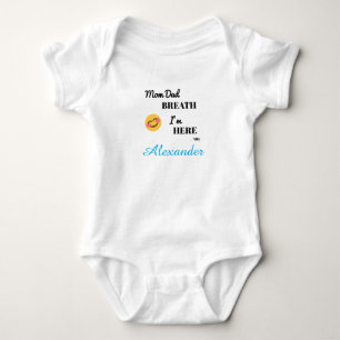 Funny Mama Vater Atmen Baby Strampler