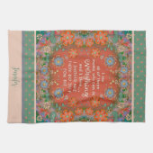 Funny Mama Zitat Floral Dragonfly Orange Name Geschirrtuch (Horizontal)