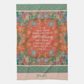 Funny Mama Zitat Floral Dragonfly Orange Name Geschirrtuch (Vertikal)