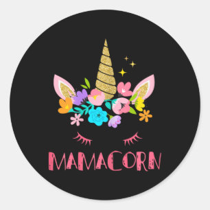 Funny Mamacorn Einhorn Kostüme Mama Muttertag Runder Aufkleber