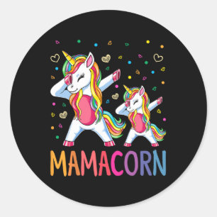 Funny Mamacorn Einhorn Kostüme Mama Muttertag Runder Aufkleber