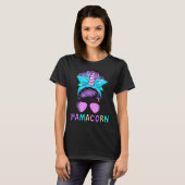 Funny Mamacorn Unicorn Messy Bun Mom Mother's Day T-Shirt (Vorne ganz)