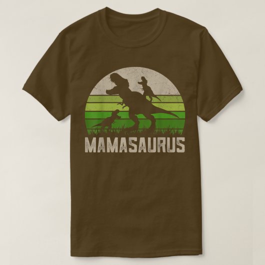 Funny Mamasaurus Tre s, Fun Dinosaur Mama 2 Kinder T-Shirt (Design vorne)