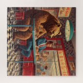 Funny Man and Bear bei Retro Diner Puzzle (Horizontal)