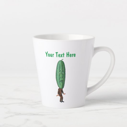 Funny Man Brown Anzug Big Green Pickle Kopfwand Milchtasse (Rechts)