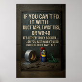 Funny Man Cave Duct Tape Fix It Poster Wall Art (Vorne)