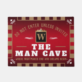 Funny MAN CAVE mit Monogramm | RED Welcome Fußmatte