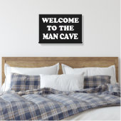 Funny Man Cave Wrapped Canvas Leinwanddruck (Insitu (Schlafzimmer))
