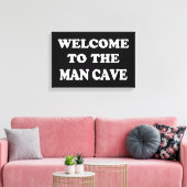 Funny Man Cave Wrapped Canvas Leinwanddruck (Insitu (Wohnzimmer))