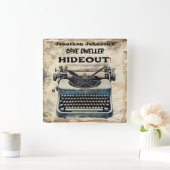 Funny Man Höhle Schreibmaschine Wall Clock Quadratische Wanduhr (Zuhause)