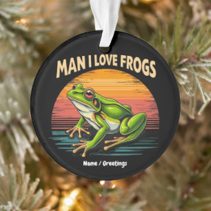 Funny Man I Liebe Frogs Retro Frosch Liebhaber Nie Ornament