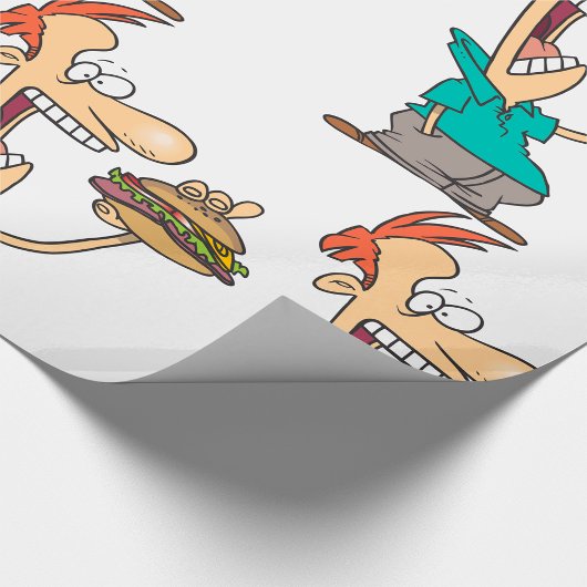 Funny Man isst ein Sandwich Geschenkpapier