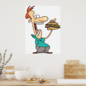 Funny Man isst ein Sandwich Poster (Küche)