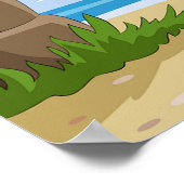 Funny Man Relaxing in Beach Hammock Poster (Ecke)