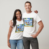 Funny Man Relaxing in Beach Hammock T-Shirt (Unisex)